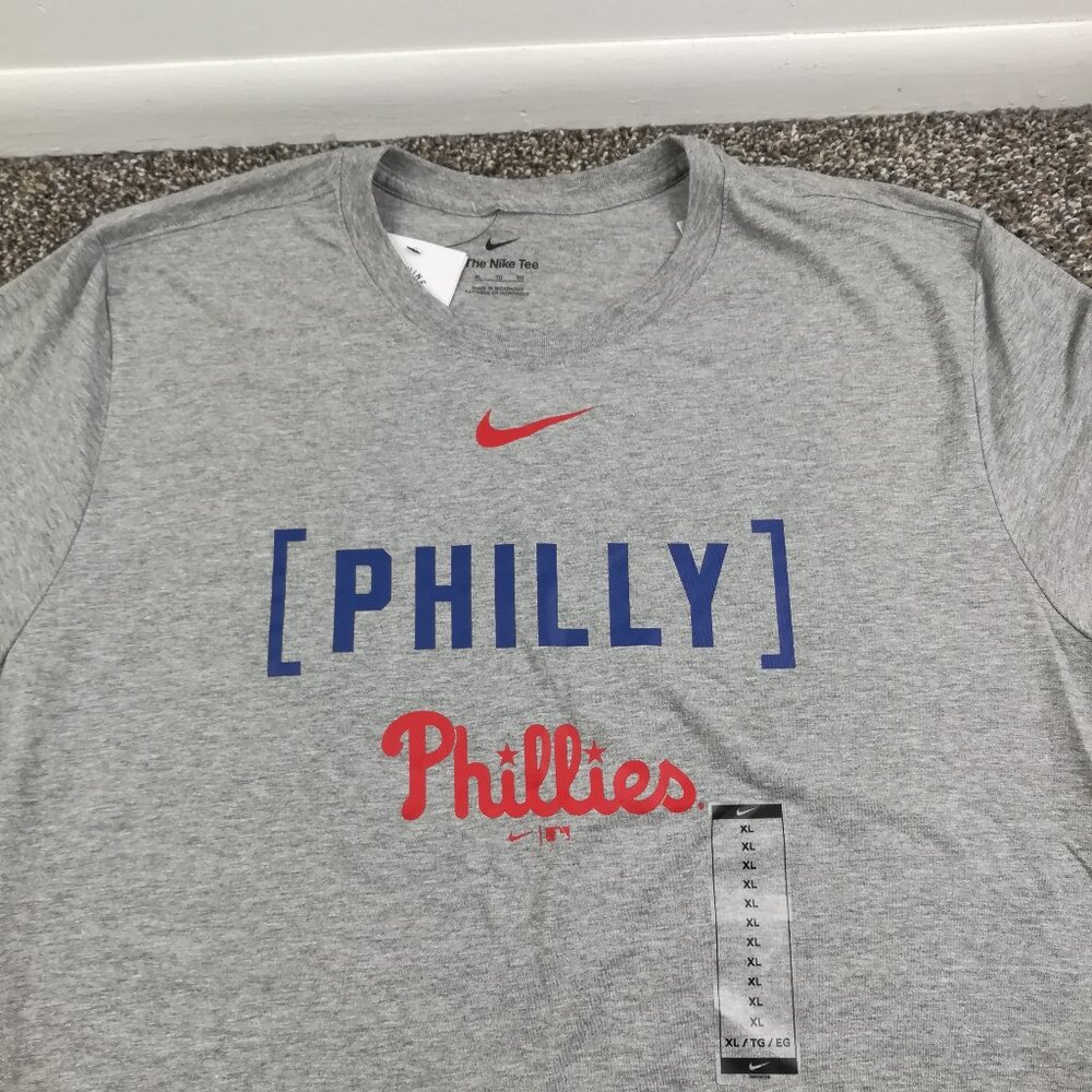 NWT Philadelphia Phillies Shirt Nike Center Swoosh Mens XL